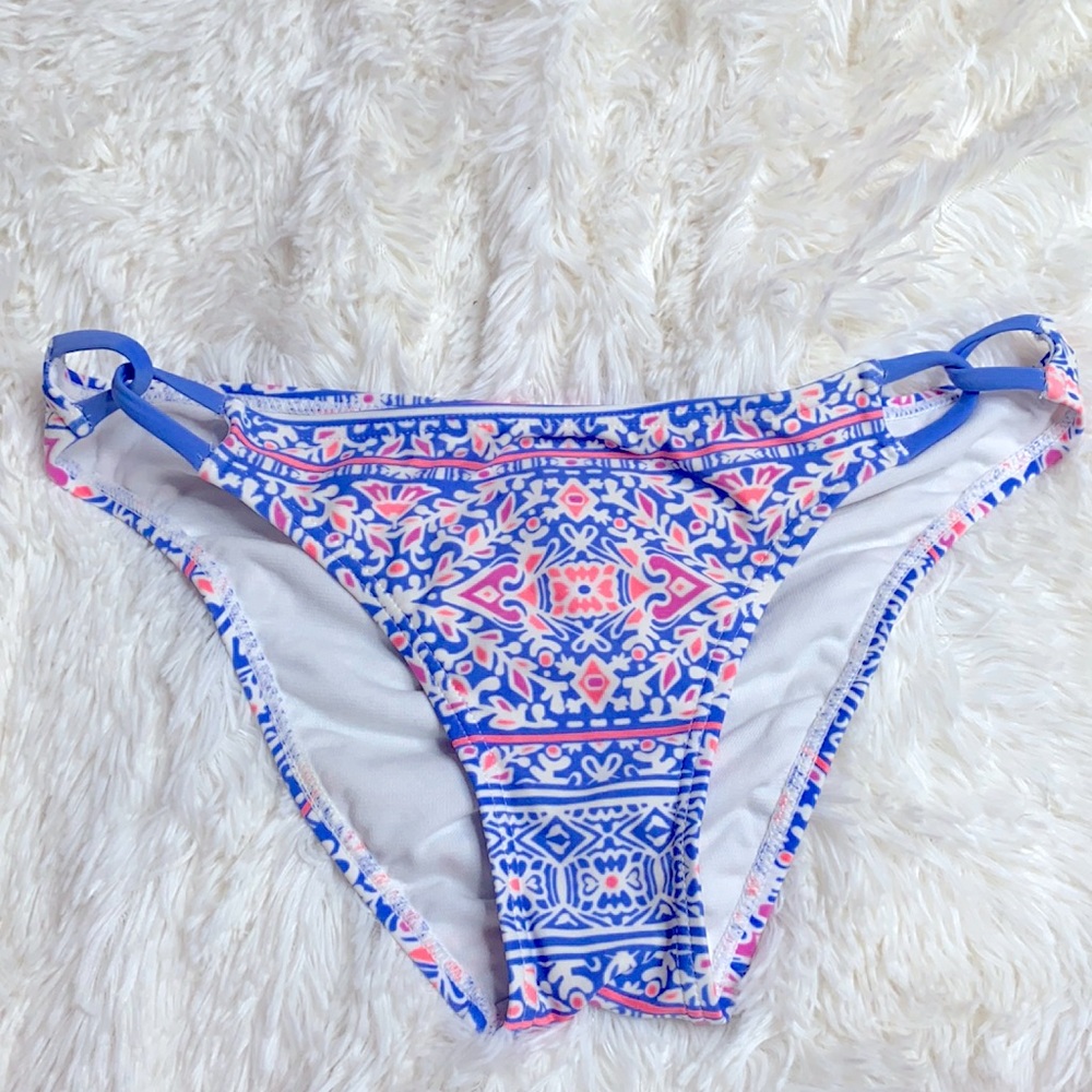 Xhilaration Blue & Pink Bikini Swim Bottoms Size Medium